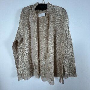 Pleats Collection by Pings Imports Inc Crinkle Shimmer Jacket Medium Ruffle Trim